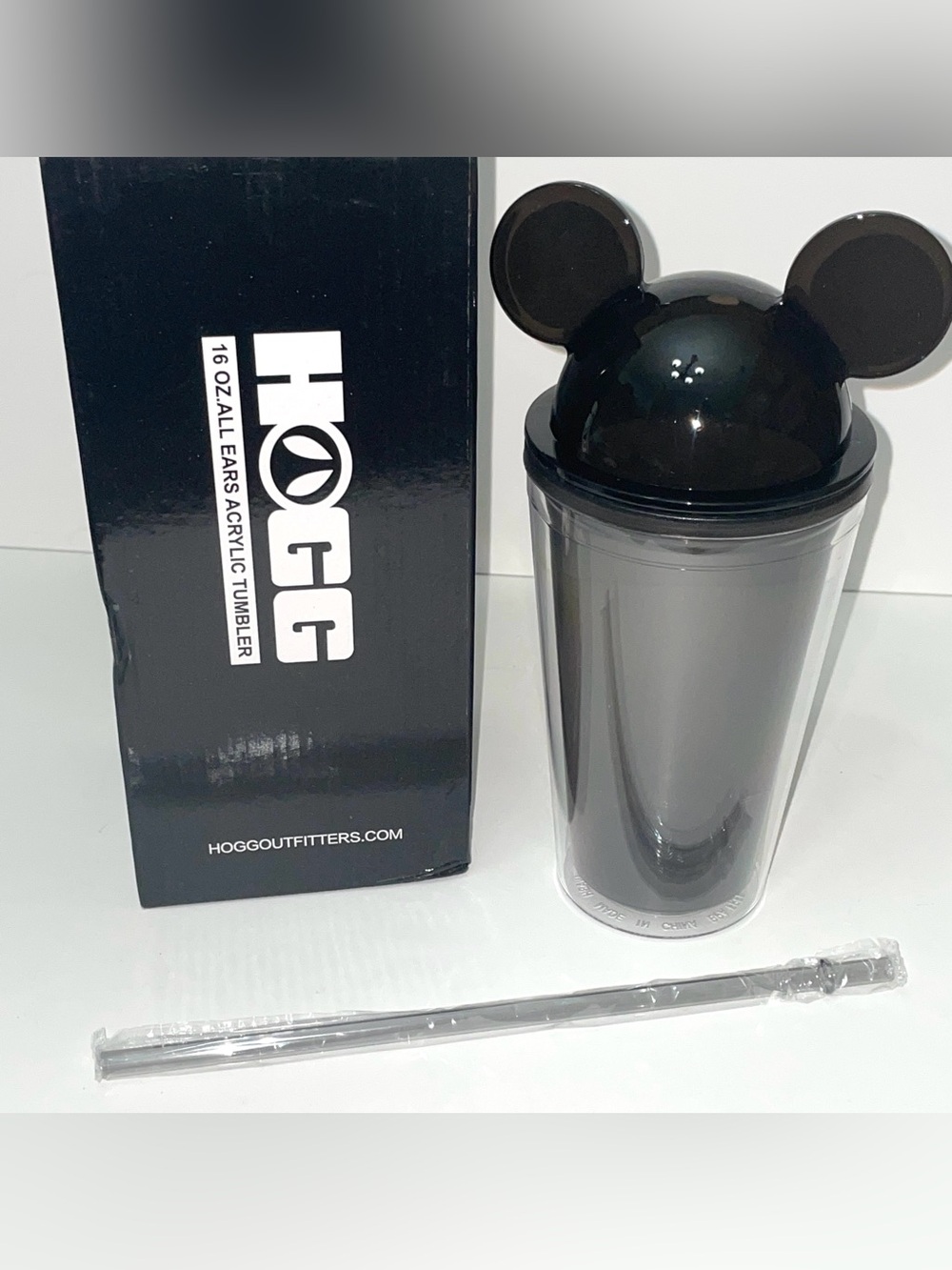 HOGG 16 oz Black Acrylic Tumbler with Mouse Ears - Black